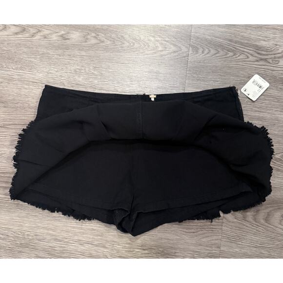 Free People NEW Black Micro Pleated Mini Skort Skirt 12 Grunge Y2K Academia - Picture 4 of 8